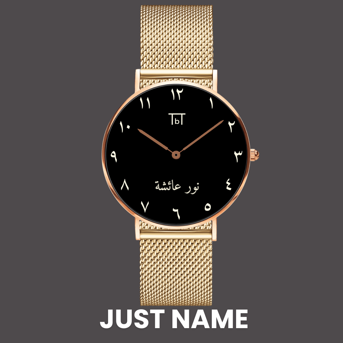 Arabic Rose Gold Black Dial with Gold Mesh Strap FOR HIM