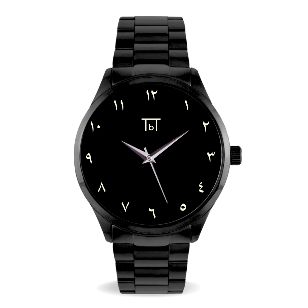 Arabic Dial Watch in Black Stainless Steel FOR HIM