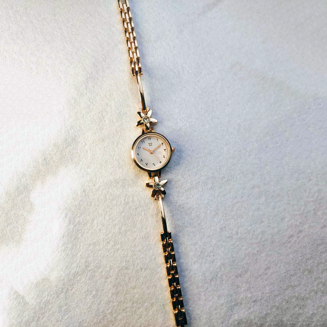 Bracelet Style Arabic Watch in Gold