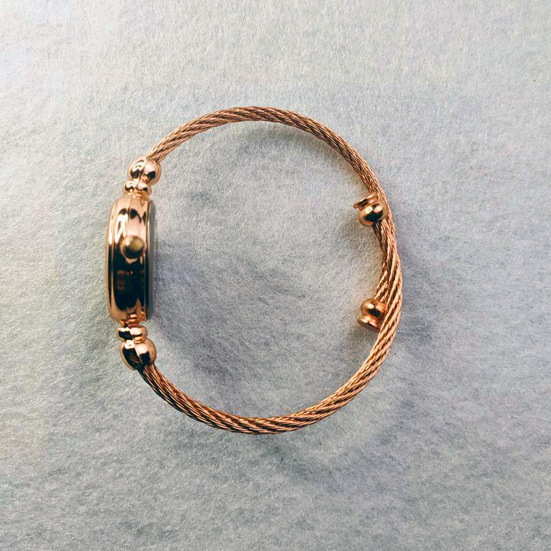 Bangle Style Arabic Watch in Gold