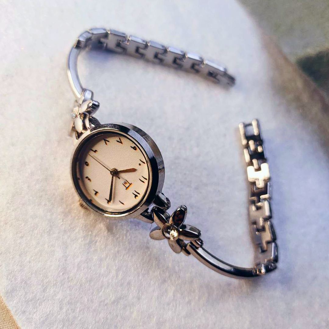 Bracelet Style Arabic Watch in Silver