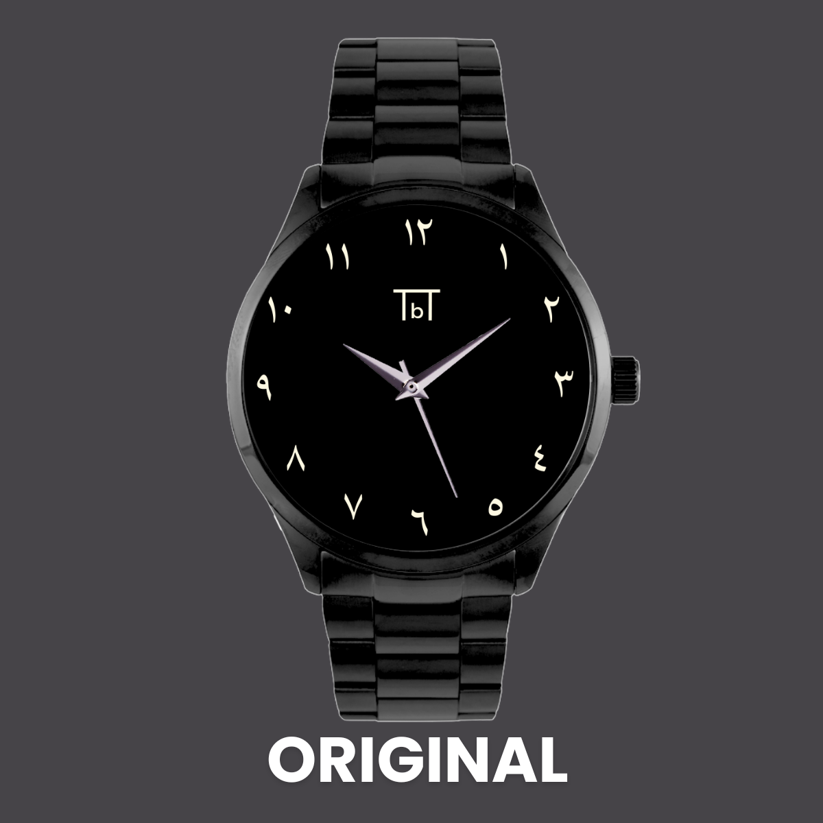 Arabic Dial Watch in Black Stainless Steel FOR HIM