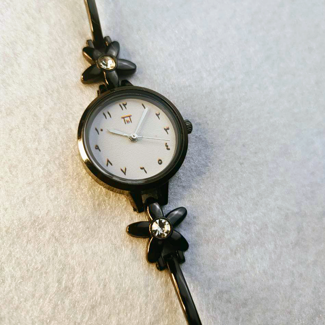 Bracelet Style Arabic Watch in Black