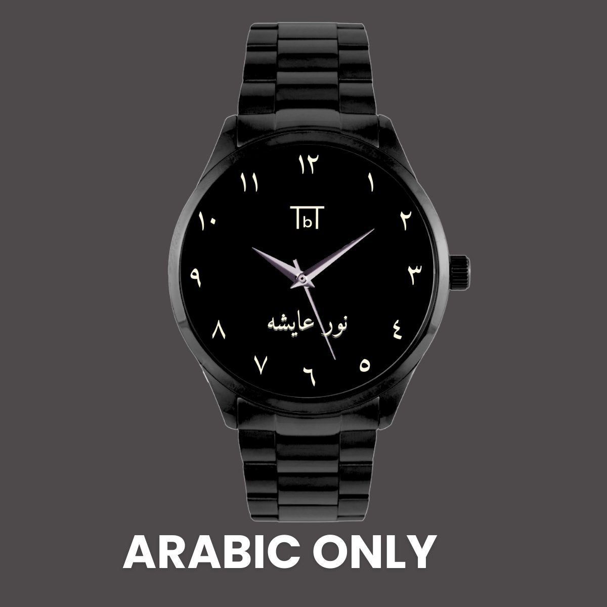 Arabic Dial Watch in Black Stainless Steel FOR HIM - TbT WatchesTbT Watches